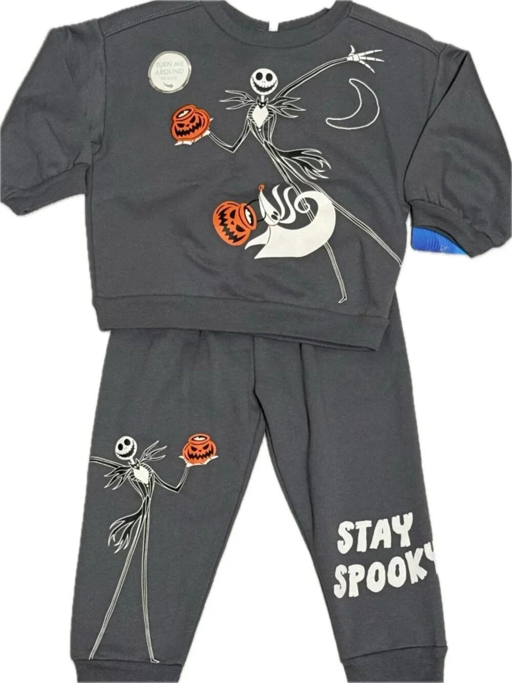 Disney Nightmare Before Christmas 2T sweatsuit Halloween Skellington pumpkin